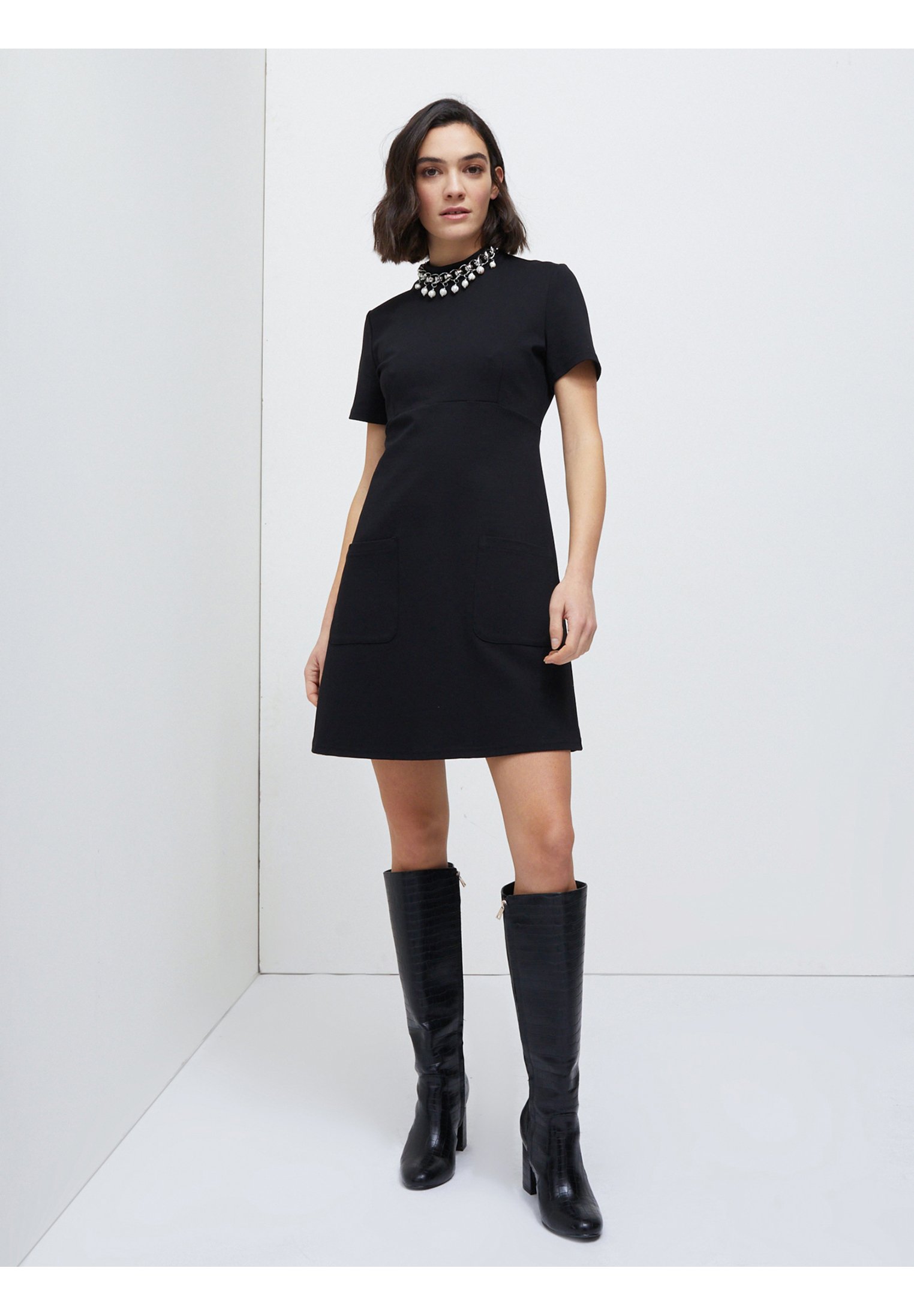 Motivi VESTITO CORTO IN PUNTO MILANO - Vestito estivo - nero - Zalando.it