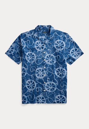 Polo Ralph Lauren Big & Tall PRINTED COTTON LINEN CAMP SHIRT - Button down-skjorte - dark blue
