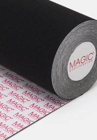 Black elastic fabric roll with a smooth texture. The label features "MAGIC BODYFASHION" in red on a white background, repeated underneath.