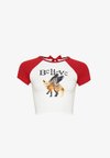 BELIEVE GRAPHIC CROPPED T-SHIRT - Μπλουζάκι με στάμπα - white/red