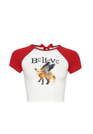 Koi Footwear, BELIEVE GRAPHIC CROPPED T-SHIRT - Tričko s potlačou - white/red
