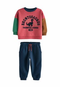 Next PRINTED COLOURBLOCK AND JOGGERS SET - Trainingsanzug - red blue dinosaur