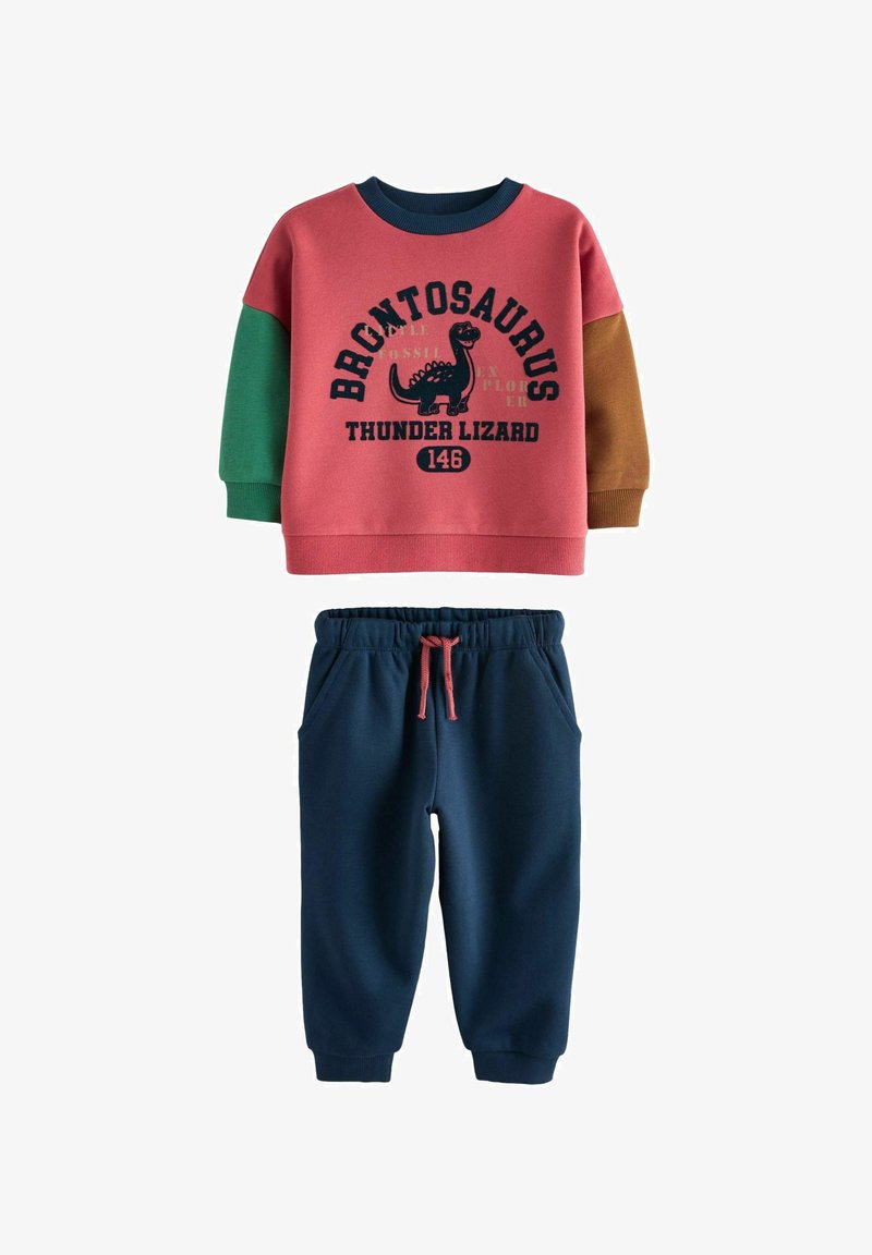 Next PRINTED COLOURBLOCK AND JOGGERS SET - Trainingsanzug - red blue dinosaur