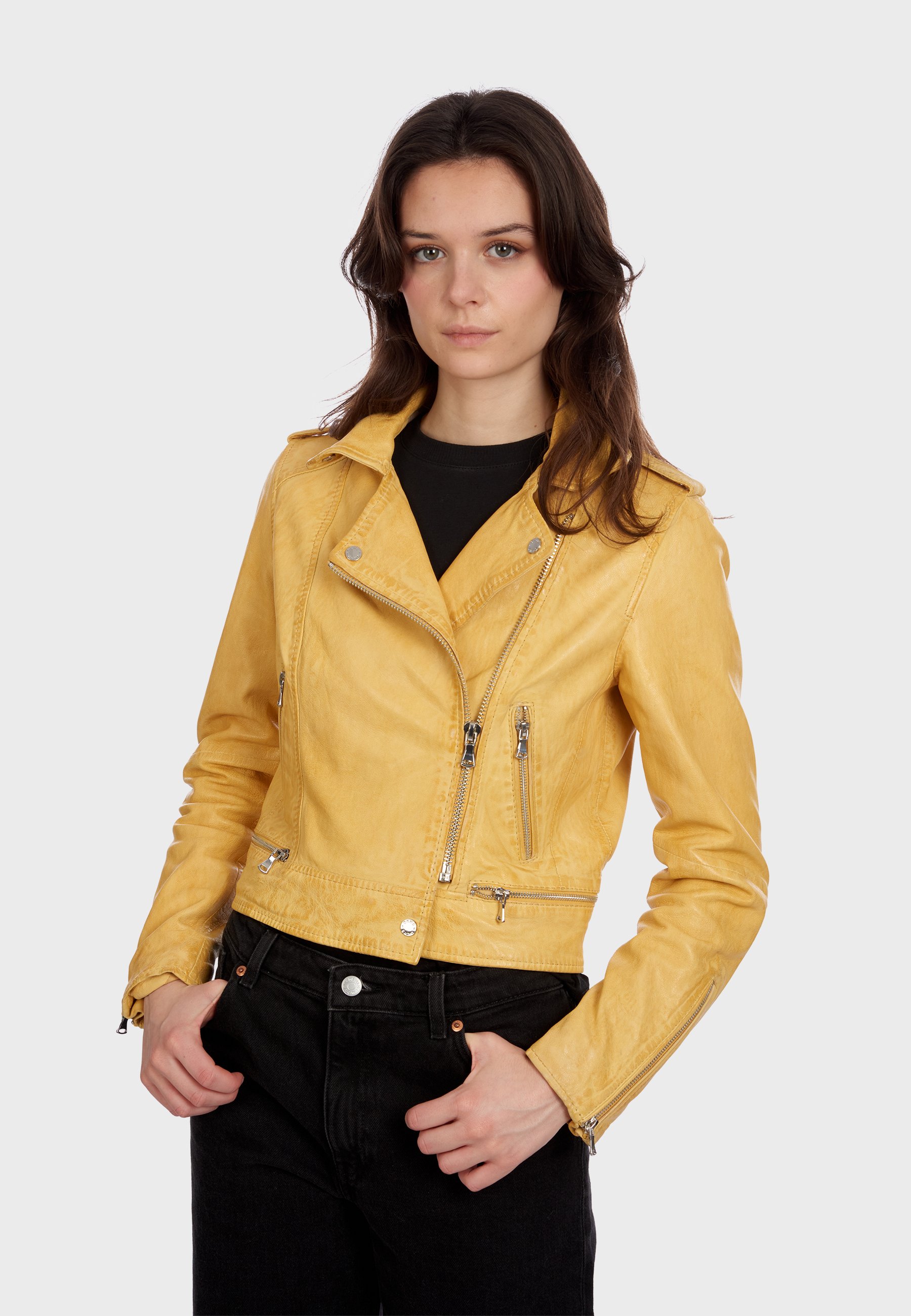 Oakwood KYOTO - Chaqueta de cuero - yellow/amarillo - Zalando.es