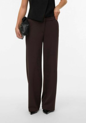 Vero Moda, TROUSERS VMZAMIRA LOW WAIST TROUSERS - Pantalon classique - chocolate torte