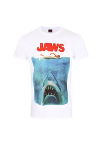 Henry Tiger JAWS POSTER - Triko s potiskem - white