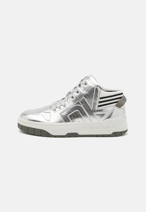 BRIETTA LACE UP - Høye joggesko - silver