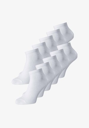 Calzini bianchi alla caviglia in confezione da dieci, realizzati in morbido misto cotone, con polsini a coste e una texture liscia per il massimo comfort.