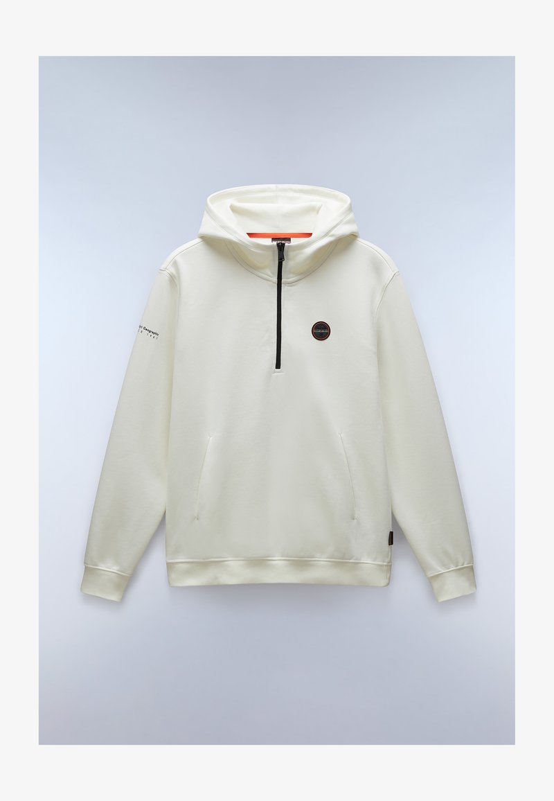 Napapijri BADGE - Felpa con cappuccio - white heron