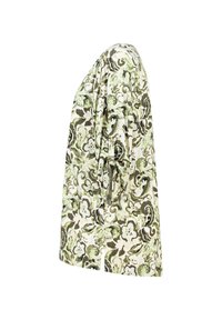 Bloemmotief top in groen en wit, met een relaxte pasvorm, korte mouwen en een ronde halslijn, gemaakt van lichte stof.