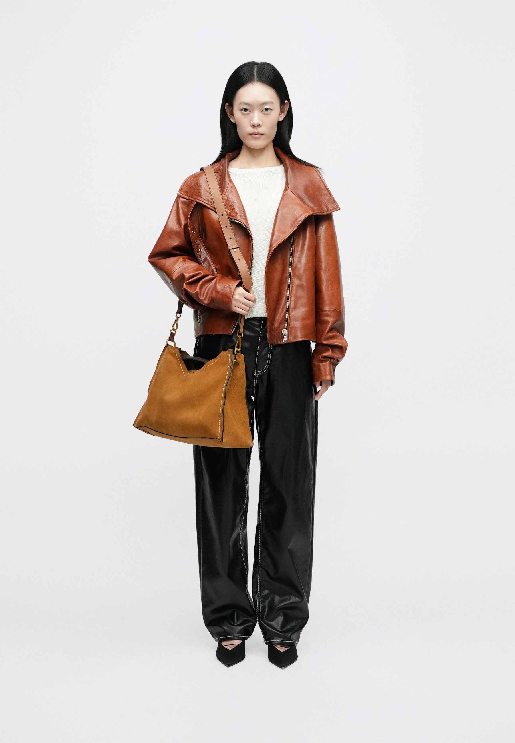Tote bag cuir souple LASAI Caramel-Cèdre