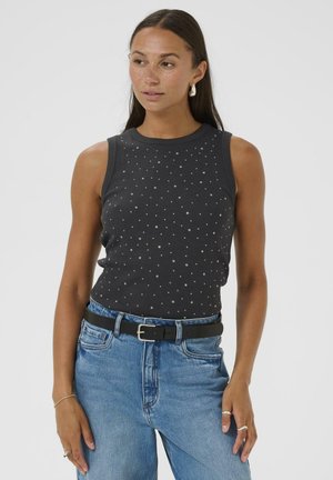 CARNA RHINESTONE - Top - black oyster