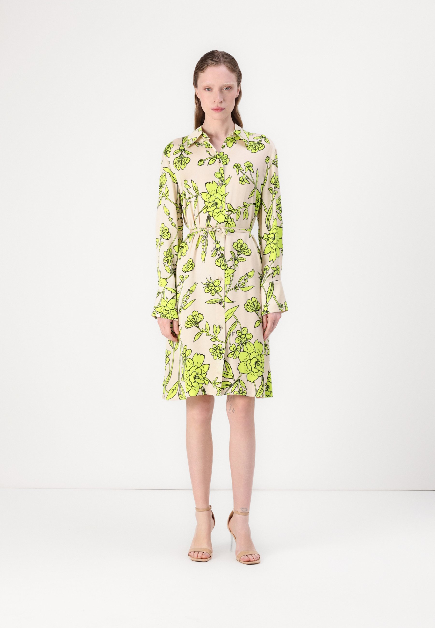 LIU JO CHEMISIER GODE FLOWER RAMAGE - Shirt dress - green - Zalando.ie