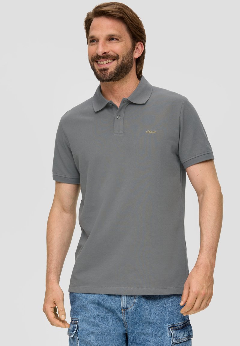 s.Oliver MIT LOGO-STICKEREI - Poloshirt - grau meliert