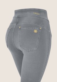 Freddy VITA ALTA CON IMPUNTURE DECORATIVE - Leggings - light grey seams black