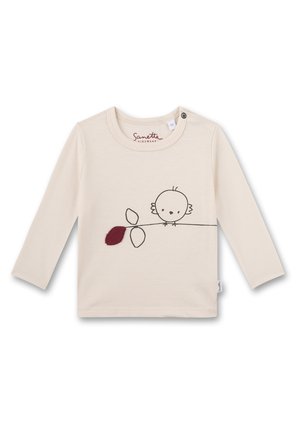 Sanetta Maglietta Manica Lunga In Cotone Biologico Per Bambini E Ragazzi - Con Ricamo Auto E Chiusura A Bottone, Girocollo Contrasto