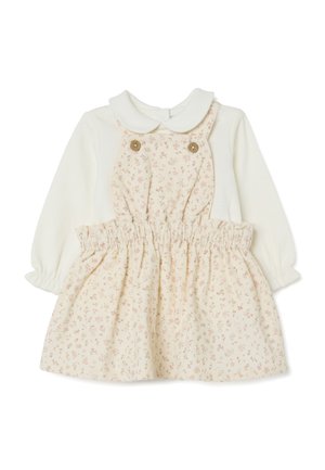 SET WITH FLORAL  - Tuinbroek - white beige