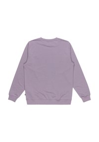 Lila sweatshirt med rundad hals, långa ärmar och ribbade muddar och nederkant. Slät textur, minimalistisk design, inga synliga grafiker.