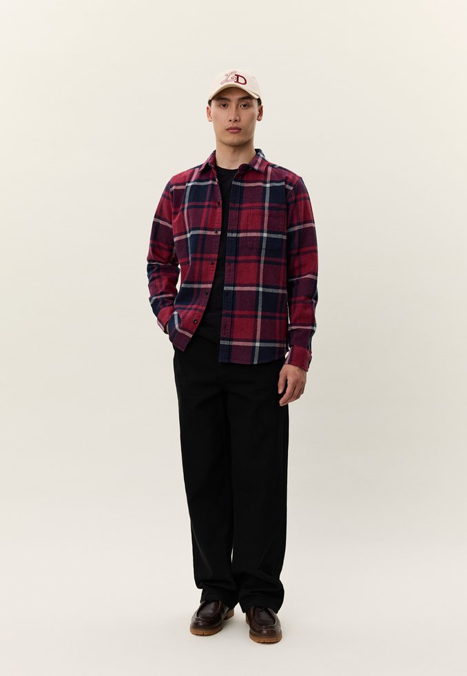 Les Deux JEREMY CHECK - Shirt - tibetan red/red - Zalando.co.uk