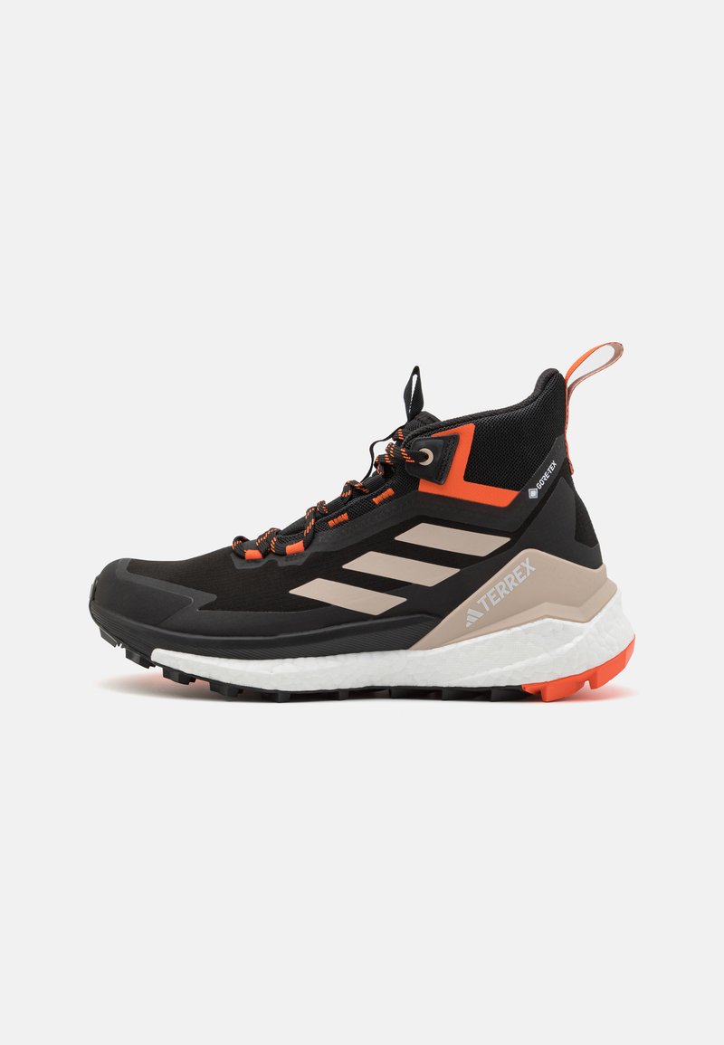 Adidas Terrex TERREX FREE HIKER GORE-TEX - Scarpa da hiking - core black/wonder beige/semi impact orange