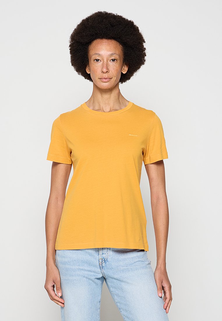 Gant T-shirt basic donkergeel