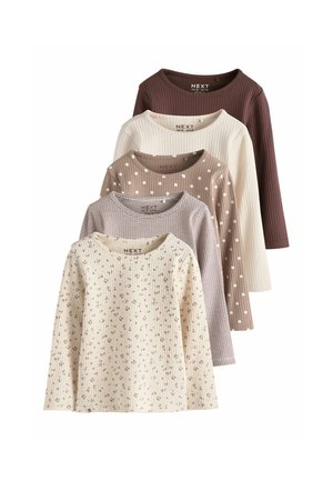 Next, REGULAR FIT - LONG SLEEVE RIBBED TOPS 5 PACK - Long sleeved top - neutral