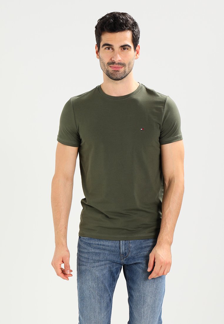 Tommy Hilfiger STRETCH SLIM FIT TEE Print Tshirt green Zalando
