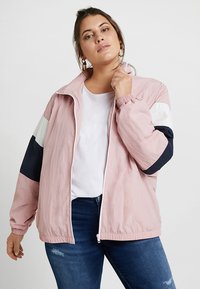 Urban Classics - LADIESCRINKLE TRACK  - Jachetă de vânt - darkrose/navy/white Imagine miniatură 1