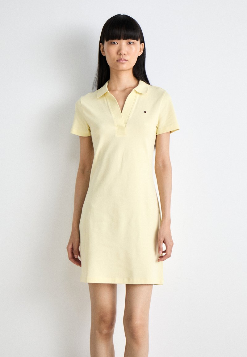 Tommy Hilfiger SLIM OPEN DRESS - Dnevna haljina - lemon zest