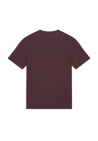 T-shirt met korte mouwen in donker bordeaux. Gemaakt van soepel katoen, met een klassieke ronde hals en een eenvoudig, onopgesmukt ontwerp.