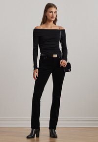 Lauren Ralph Lauren COTTON BLEND OFF THE SHOULDER TOP - Tops ar garām piedurknēm - black