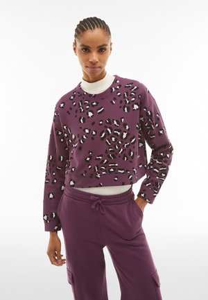 COMFORT FIT GIROCOLLO CON FANTASIA MACULATA - Sudadera - white sand