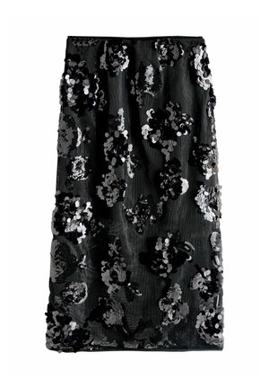REGULAR FIT - EMBELLISHED SEQUIN COLUMN - Jupe trapèze - black