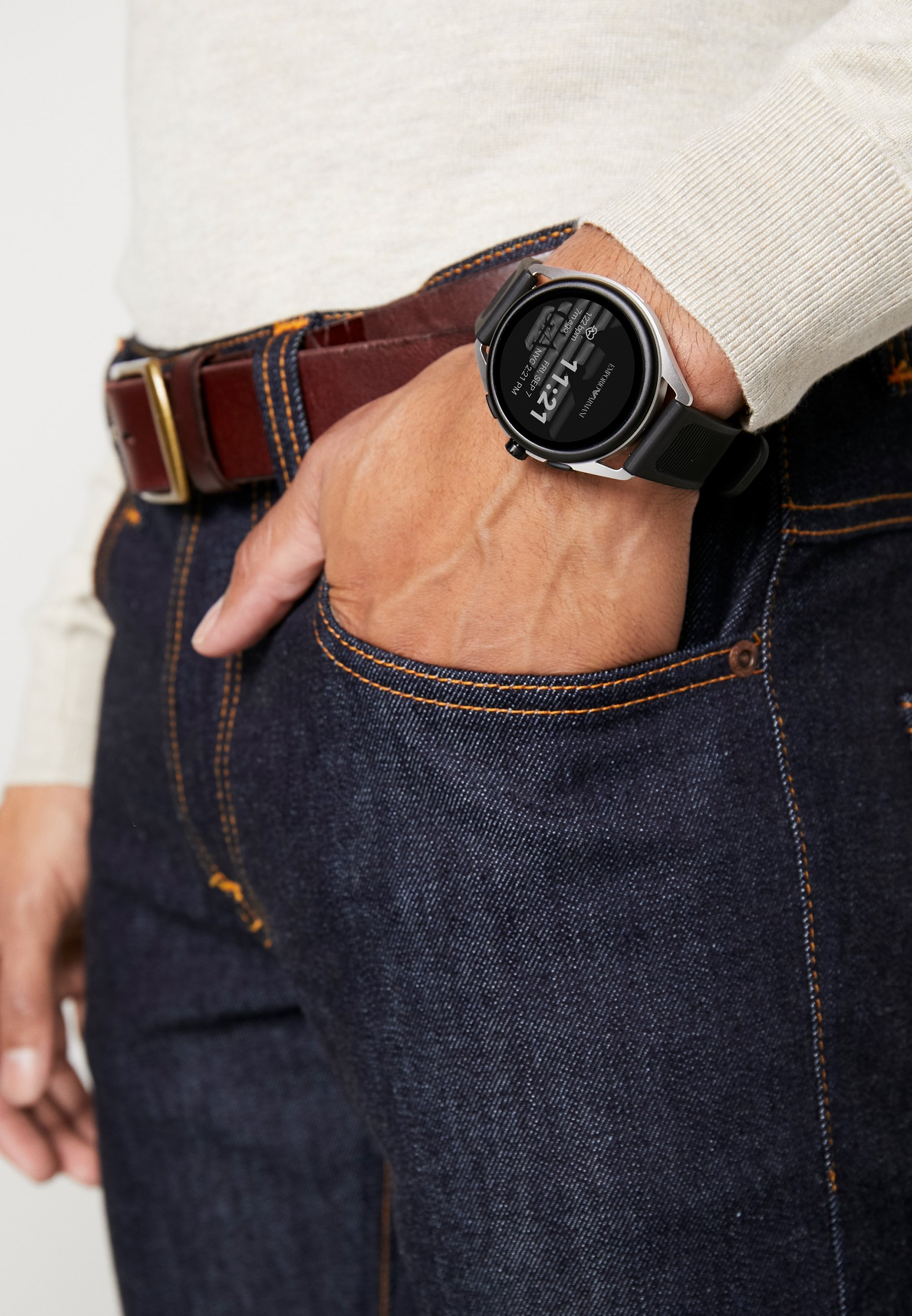 Emporio Armani Connected Smartwatch - black/Zwart - Zalando.nl