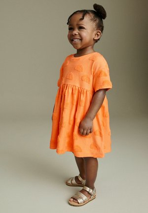 TEXTURED TOWELLING - Day dress - orange