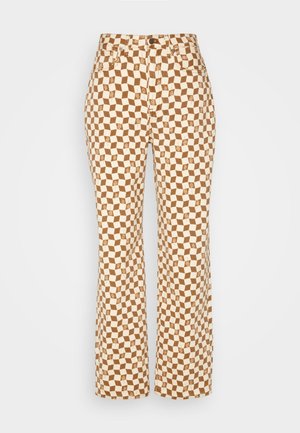 Madewell BAGGY IN CHECKER DAISY PRINT - Avar lõikega teksad - brown