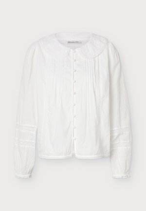 Abercrombie & Fitch, COLLARED CINCHED BLOUSE - Blouse - white
