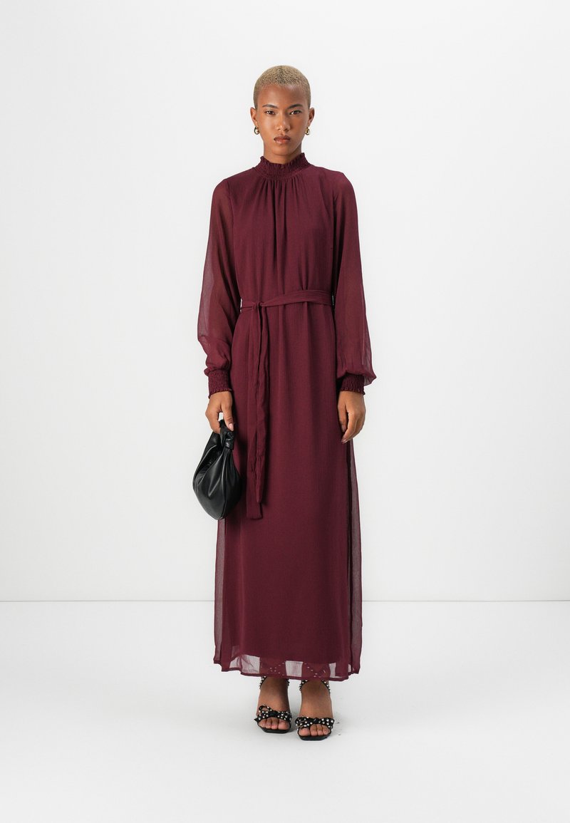 VILA VIFALIA SMOCK HIGH NECK DRESS - Occasion wear - burgundy/bordeaux -  Zalando.ie