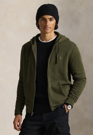 GARMENT-DYED FLEECE FULL-ZIP HOODIE - Sweatjakke - company olive