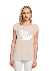 Merchcode THIN LIZZY  TL STACKED LOGO EXTEN - T-shirts med print - whitesand