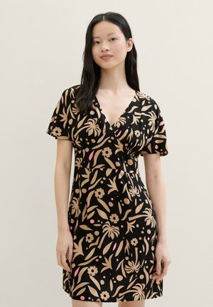 TOM TAILOR DENIM Hverdagskjole - black tropical print