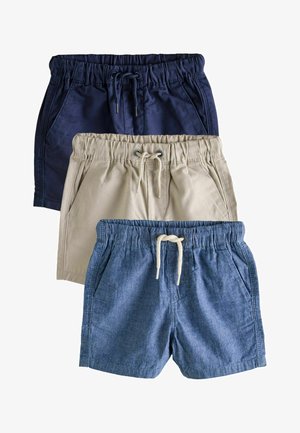 Next, REGULAR FIT - PULL ON 3 PACK - Denim shorts - navy stone chambray blue