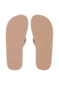 Sandali beige con suole in gomma testurizzata, dotati di un design curvo e modelli di grip per una migliore aderenza.