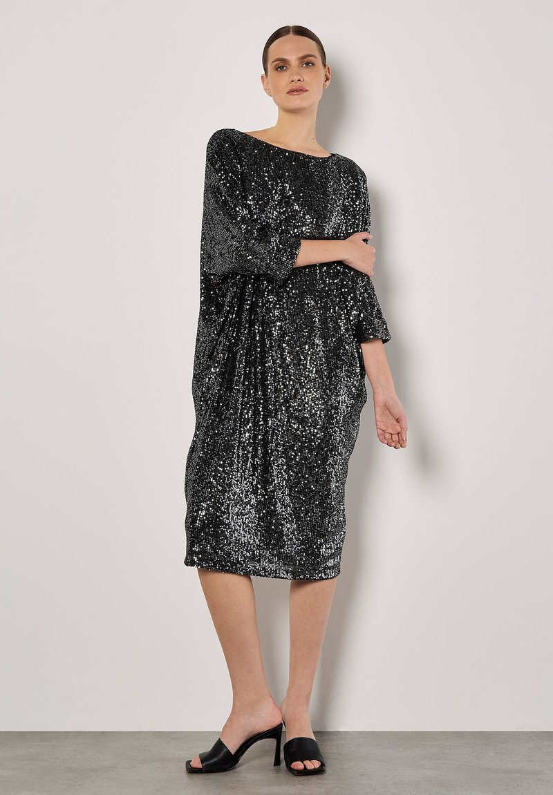 Apricot Cocktailjurk grijs