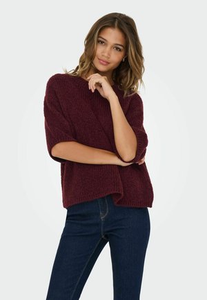 LINEA S/S O-NECK  NOOS - Lihtne T-särk - tawny port