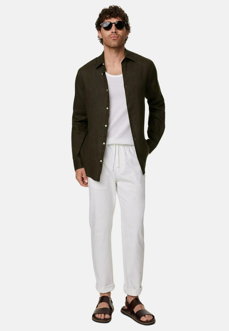 Marks & Spencer PURE LINEN - Camicia - dark chocolate