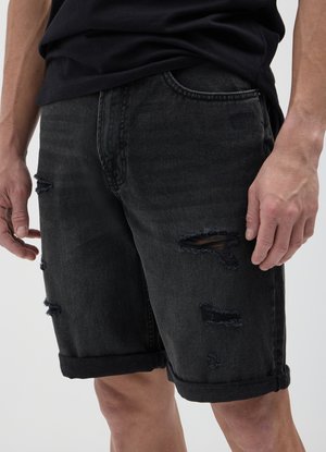 BERMUDA - Shorts di jeans - nero