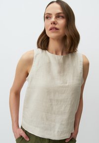 ROUND NECK SLEEVELESS  - Blouse - taş