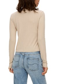 QS IM CROPPED FIT - Strickjacke - beige