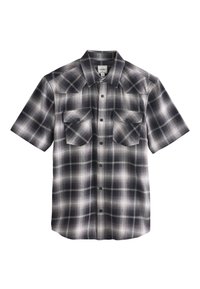 SHORT SLEEVE CHECK TWIN POCKET WESTERN REGULAR FIT - Košeľa - black white